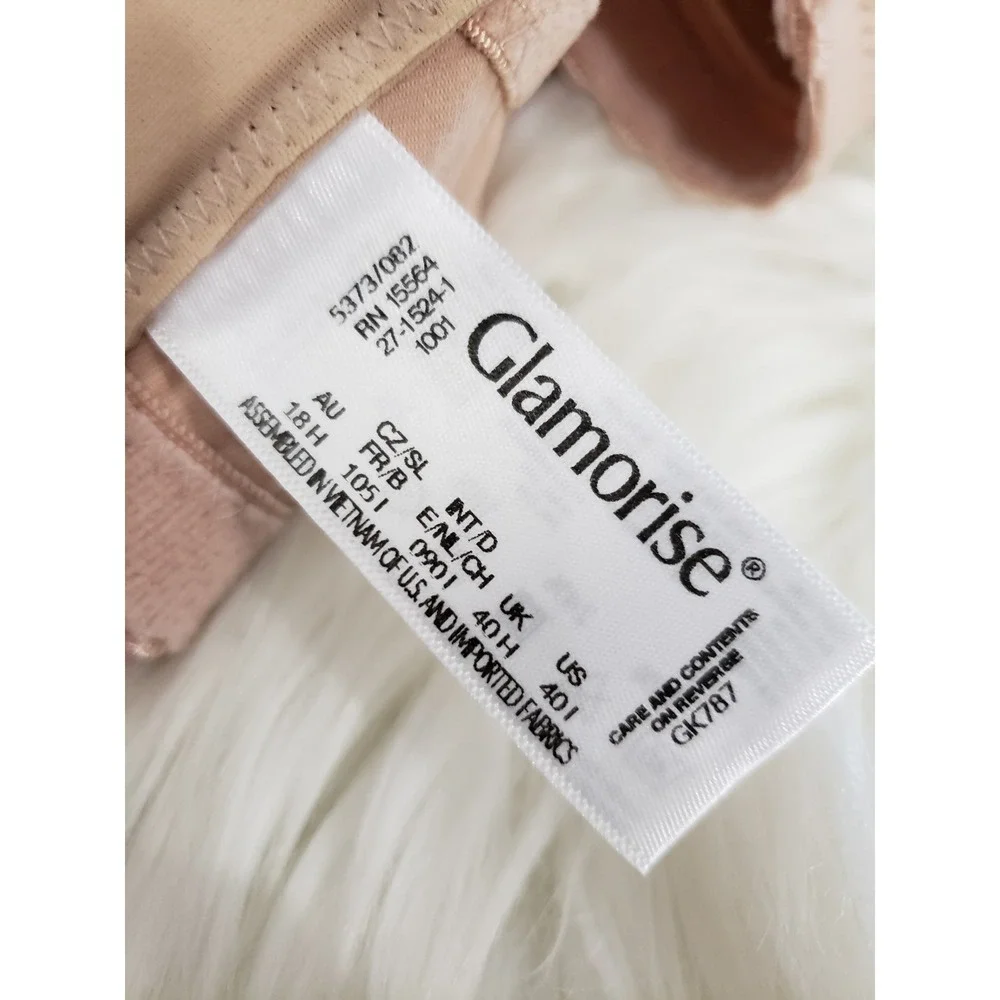 NWOT SIZE 40I Glamorise Lace Wireless Bra GK787 Beige MAGIC LIFT Wide Strap